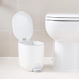 Addis Premium Deluxe Bathroom Pedal Bin 3.5L White Grey with Inner view 5