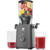 Cold Press Juicer Machines, 5.3" Large Feed Chute Slow Masticating Juicer, Powerful AC Brushless Motor Fit Whole Fruits &amp; Vegetable, 99% Juice Yield, Ultra Quiet, Easy Clean