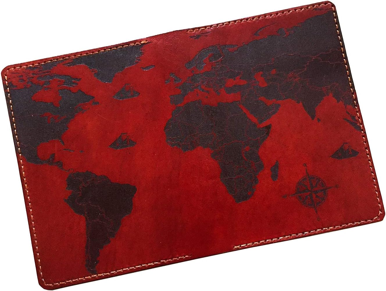 Unik4art - World map vintage leather passport wallet holder cover travel case accessories organizer - 1CH