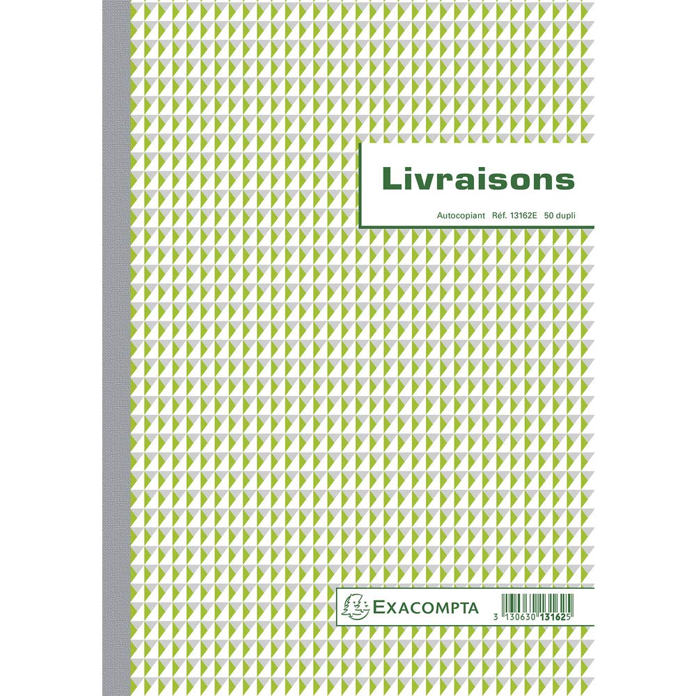 Exacompta - Ref. 13162AE - 1 Manifold LIVRAISONS - 50 numbered carbonless sheets in 2 copies (1 original + 1 copy) - A4 format - made in France