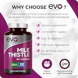 EVO Nutrition Milk Thistle Tablets 80% Silymarin 180 Vegan UK Made view 6