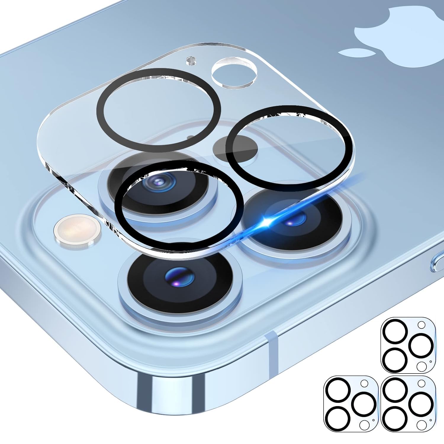 Photo 1 of Tensea [3Pcs for iPhone 13 Pro / 13 Pro Max Camera Screen Protector, Tempered Glass Film Camera Cover Lens Protector, HD Clear, Full Edge to Edge, Case Friendly for iPhone 13Pro / 13 ProMax 6.7"