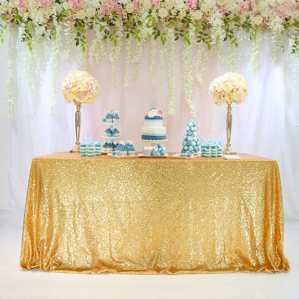 Best trlyc 12 x 120 gold sequin table runner