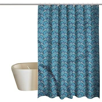 Amazon Com Denruny Cool Shower Curtains For Men Blue Hand Drawn