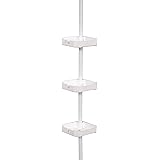 Zenna Home 371W, Tension Corner Pole Caddy, White