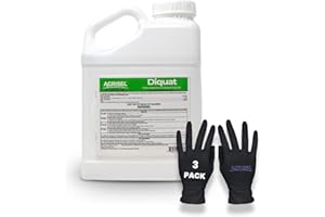 Agrisel Diquat Weed Killer, Fast-Acting Formula for Aquatic and Landscape Weeds, Safe on Ornamentals, Visible Results in 1-2 Days, Pet Safe, Includes 3-Pack of Agrisel Protective Gloves, 128 Ounces
