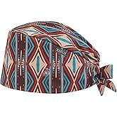 Scrub Caps Women, Double-Sided Printed Adjustable Women's Surgical Cap with Buttons, Breathable Design for Nurses and Doctors