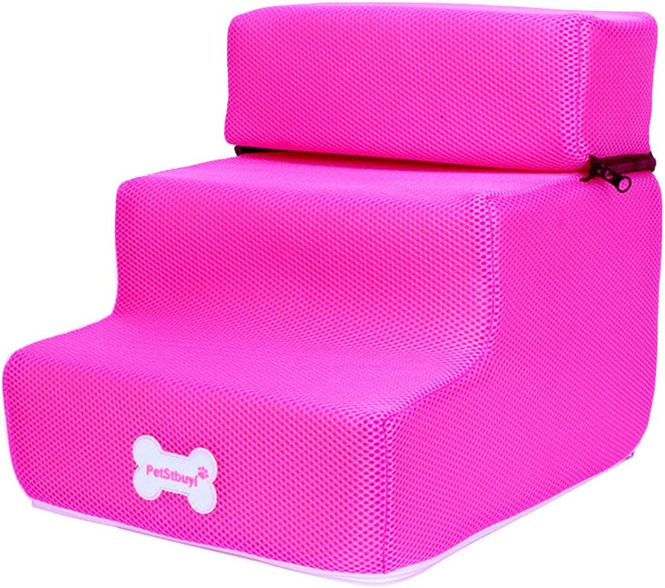 mnoMINI 3-Step Pet Stairs, Small Dog Cats Removable Non-slip Ramp Climbing Detachable Bed Ladder, Pet Toy for Dog Cats