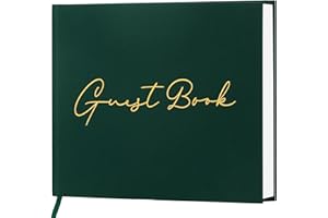 Lankaiva Wedding Guest Book, Guest Book Wedding Reception - Classic Baby Shower Guest Book, 100 Blank Pages for Bridal Shower Birthday Graduation Sign in and Photos, Green