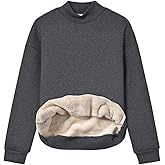 Gihuo Women's Mockneck Sweatshirt Winter Warm Fleece Sherpa Lined Pullover Tops