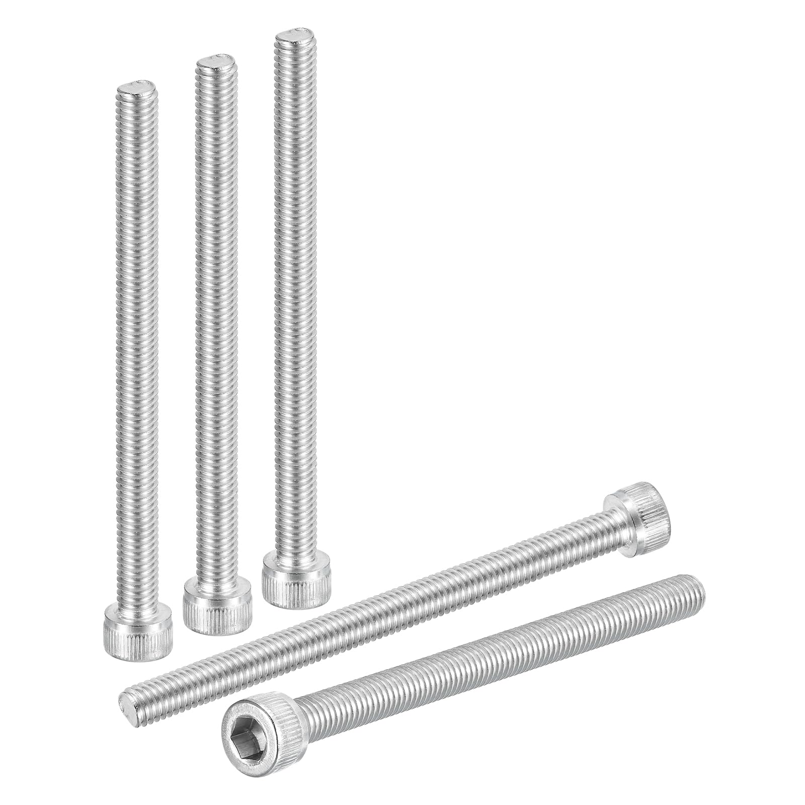 DTGN M6-1x75 Socket Head Cap Screws Bolts - 5Pack - Good for Road Bicycle, Mountain Bike, Auto, Motorcycle - 304 Stainless Steel Hex Head Metric Screws - Silver โ image 1