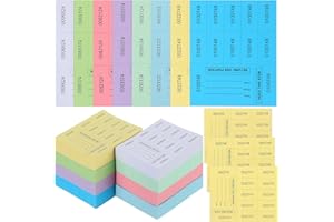 Kosiz 1000 Sheet 10 Bid Raffle Tickets Chinese Auction Tickets Sheets Auction Fundraiser Ticket Numbered with Name and Phone Number Per Sheet Raffle Tags for Silent Auction(Light Color)