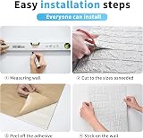 Art3d 10 Sheets 3D White Brick Wallpaper Peel and Stick 14.5 Sq Ft Faux Panel view 5