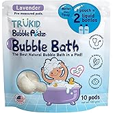 TruKid Bubble Podz Bubble Bath for Kids, Toddlers, & Babies, Tear Free Gentle & Refreshing Bath Bomb for Sensitive Skin with Natural Moisturizers, Non-Toxic, pH Balanced, Lavender Scent (10 Podz)
