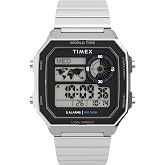 Timex Men's World Time Digital 40mm Watch - Silver-Tone Bracelet Digital Dial Silver-Tone Case