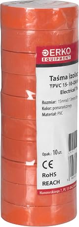 ERKO Electrical Insulation Tape Orange 0.6in x 33ft 10 Pack PVC view 5