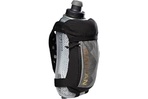 Nathan Running Handheld Quick Squeeze Water Bottle. No-Grip Adjustable Hand Strap. 12oz / 18oz / Insulated. Reflective Hydration Water Bottle.