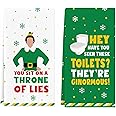 Funny Christmas Towels, 2 Pack Holiday Bathroom Hand Towels Merchandise Gifts, Absorbent Kitchen Dish Towels Set, Christmas Kitchen Bathroom Decorations, Novelty White Elephant Gifts for Women Men