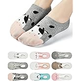 RYI 9 Pairs Women Cute No Show Liner Socks for Flats Slip on Shoes Invisible Hidden Low Profile for Boat Shoe 5-9