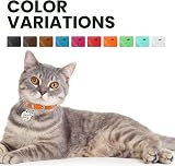 BRONZEDOG Leather Cat Collar with Removable QR-ID Tag 18-22 cm Orange view 5