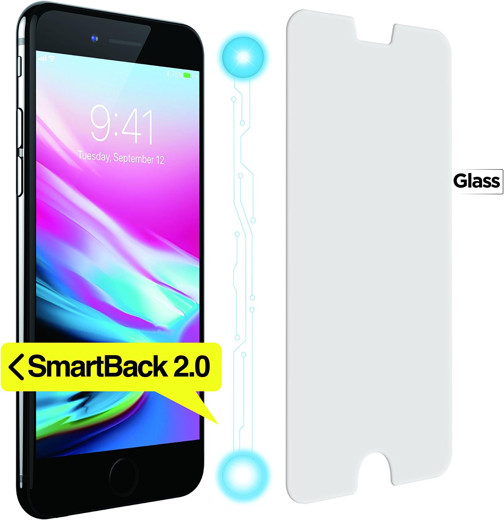 Halo Back Smart Tempered Screen Protector with back button - 6 Plus/6s Plus/7 Plus/8 Plus