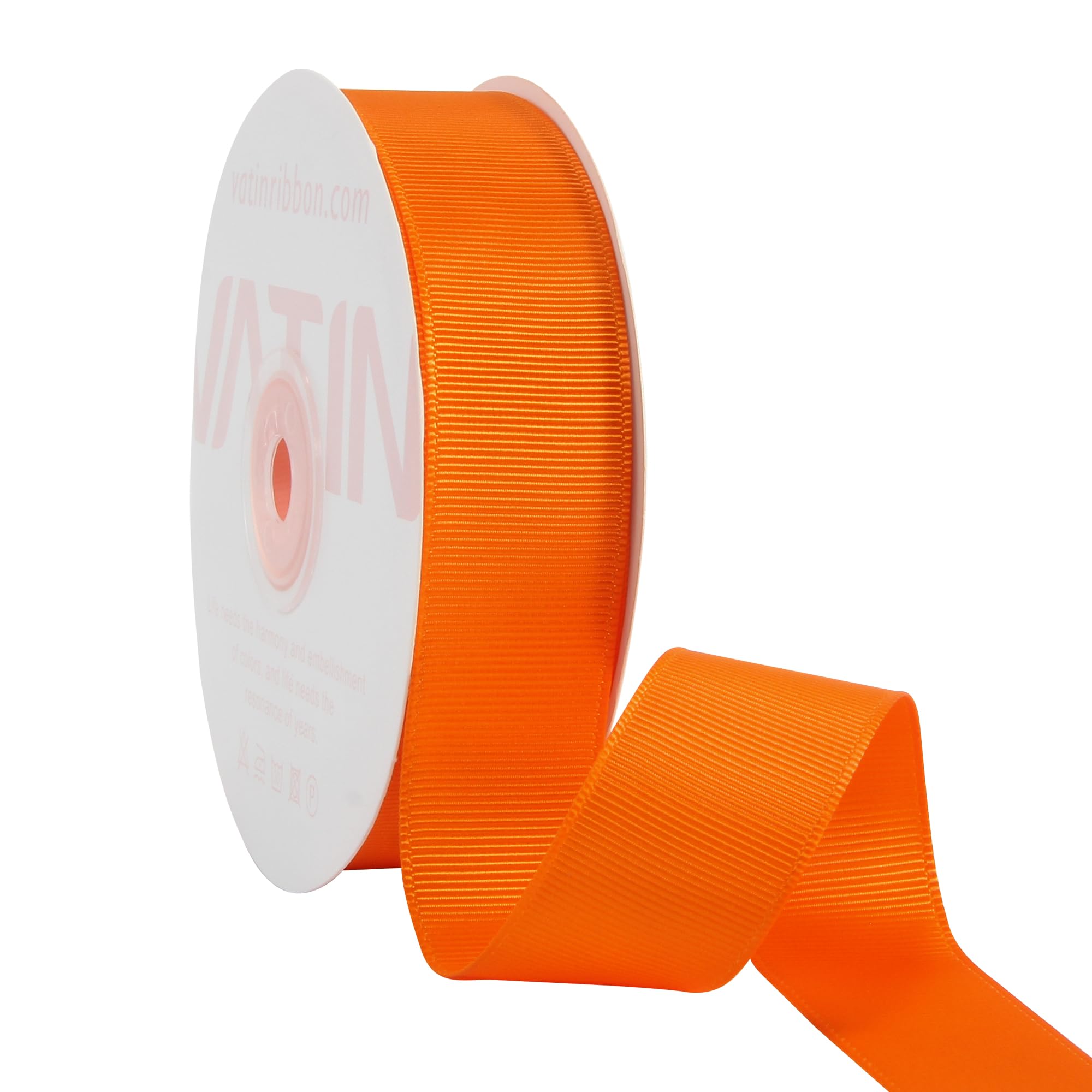 VATIN 25 mm Orange Grosgrain Ribbon 23 Metres Perfect for Wedding Decor, Wreath, Baby Shower,Gift Package Wrapping and Other Projects