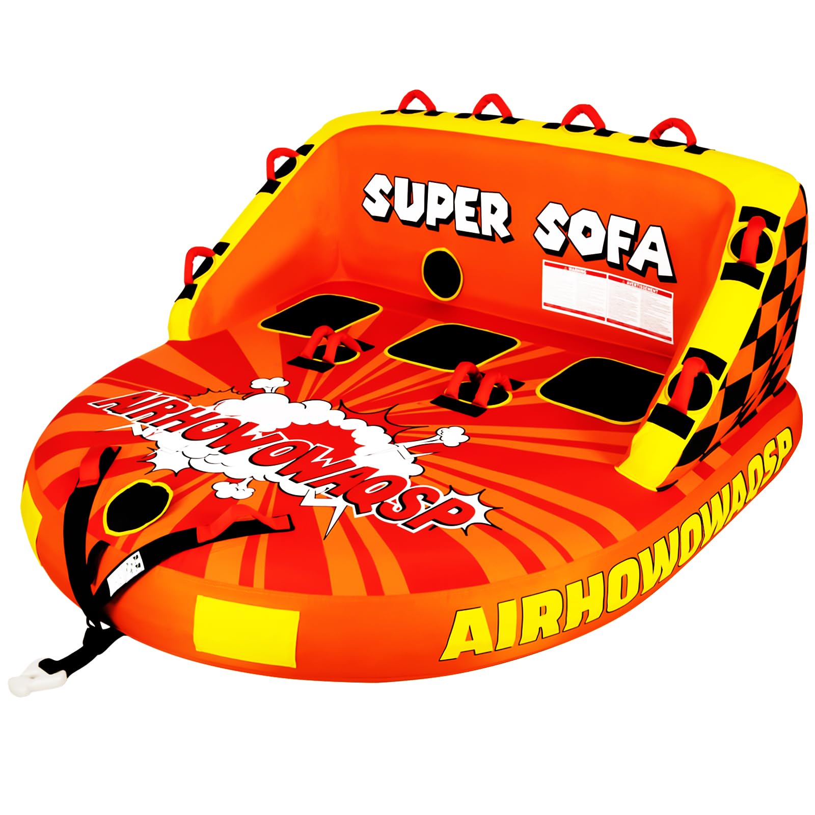 Photo 1 of Airhowowaqsp Super Sofa Towable Tubes for Boating 1-3 Person, Inflatable Pull Boats with Heavy-Duty Thick Nylon Cover for Water Sports