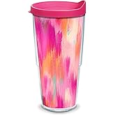 Tervis Etta Vee Pretty Pink Made in USA Double Walled Insulated Tumbler Travel Cup Keeps Drinks Cold & Hot, 24oz, Classic