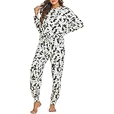 DOBREVA Women's Pajama Sets Long Sleeve Hoodie PJ Pockets Pants Tie Dye Two Piece Sleepwear Loungewear Sweatshirt