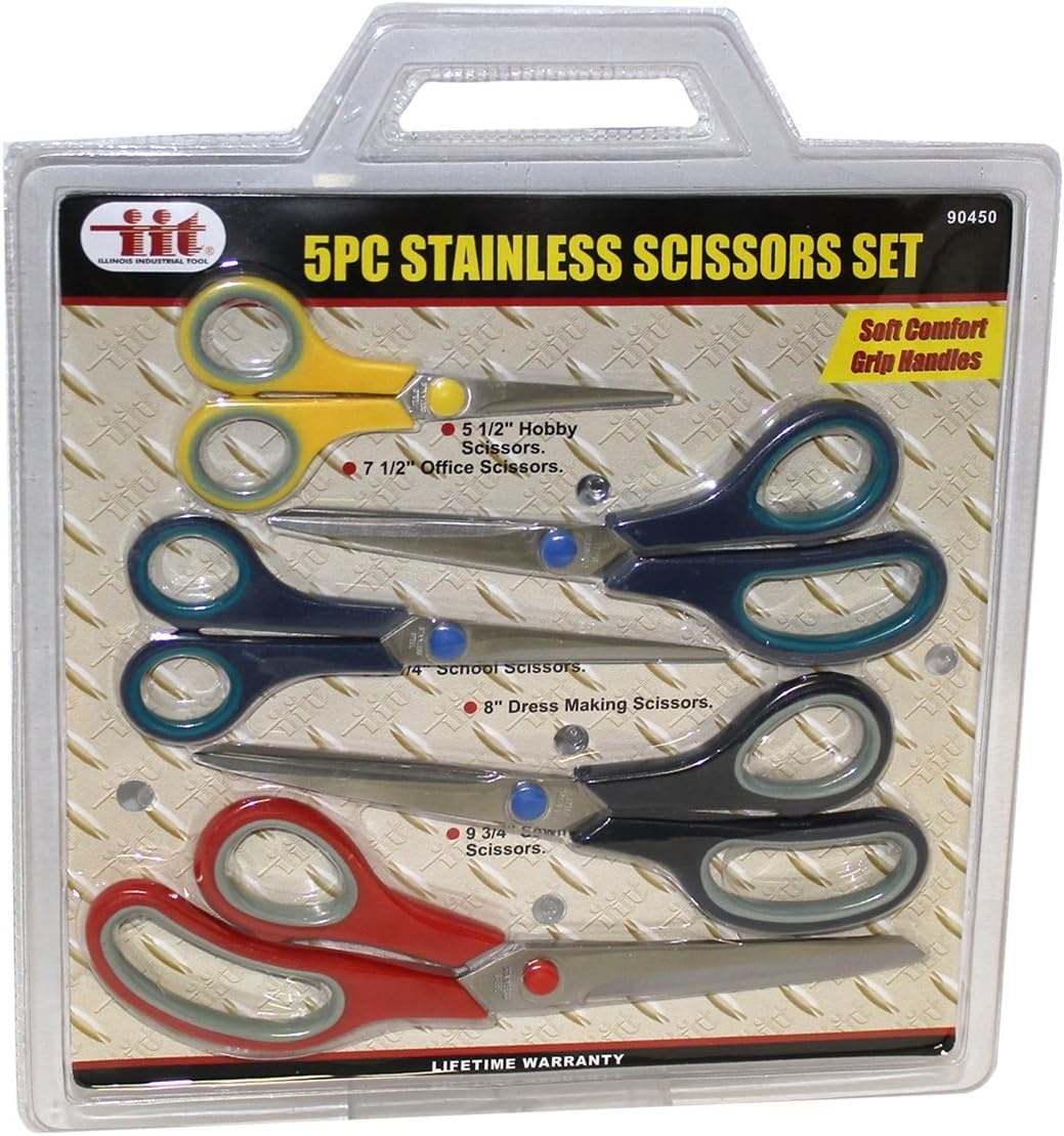 2 Pack IIT 90450 5 Piece Stainless Scissors Set