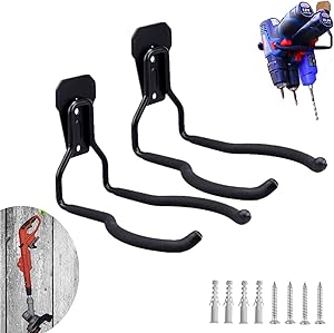 GS Alderaul Garden Power Tool Hanger, Weed Eater Rack, String Trimmer Hanger, Weed Wacker Hanger, Steel Garage Tool Organizers and Storage, for Garage Wall, Garage Trimmer, Garden Tools, etc. (2pcs)