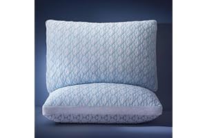 Lyralith Shredded Memory Foam Cooling Soft Bamboo Viscose Pillows Queen Size Set of 2, Adjustable Hypoallergenic Hotel Quality Bed Pillows for Back, Stomach and Side Sleeper, Oeko-TEX Certified