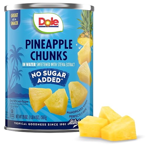 Dole Pineapple Chunks in Water with No Sugar Added - Dole Fruit Cans -