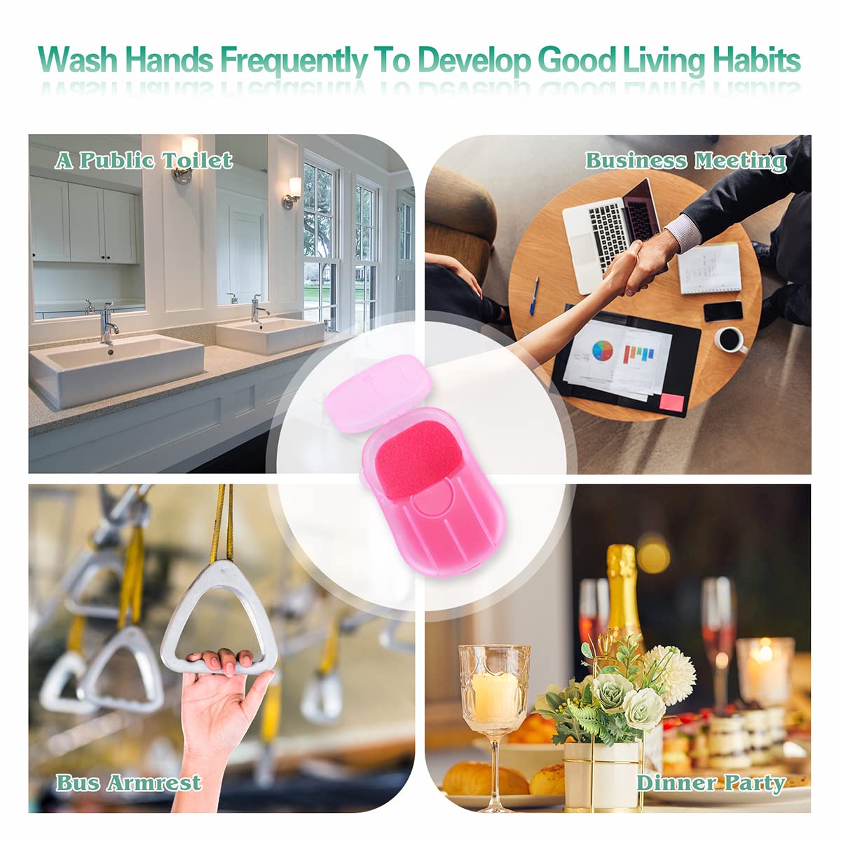 Bamsod 12 Boxes (240 Sheets) Mini Hand Soap Sheets Soap Paper Sheets Portable Disposable Travel Scented Bath Slice Sheet Foaming Paper Soap Confetti Slide Flakes for Travel and Outdoor