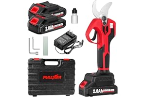 FULLYEA Electric Pruning Shears Cordless, 1.4" Cutting Diameter, Cordless Pruning Shear with SK5 Blades & LCD Display, Branch Cutter with 2*2.0Ah Batteries, Electric Pruners for Gardening Tree Branch