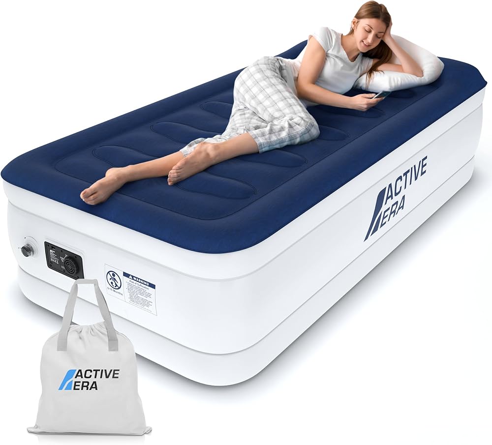 Active Era Luxury Single Inflatable Mattress with Built-In Pump 188x99x36.5cm