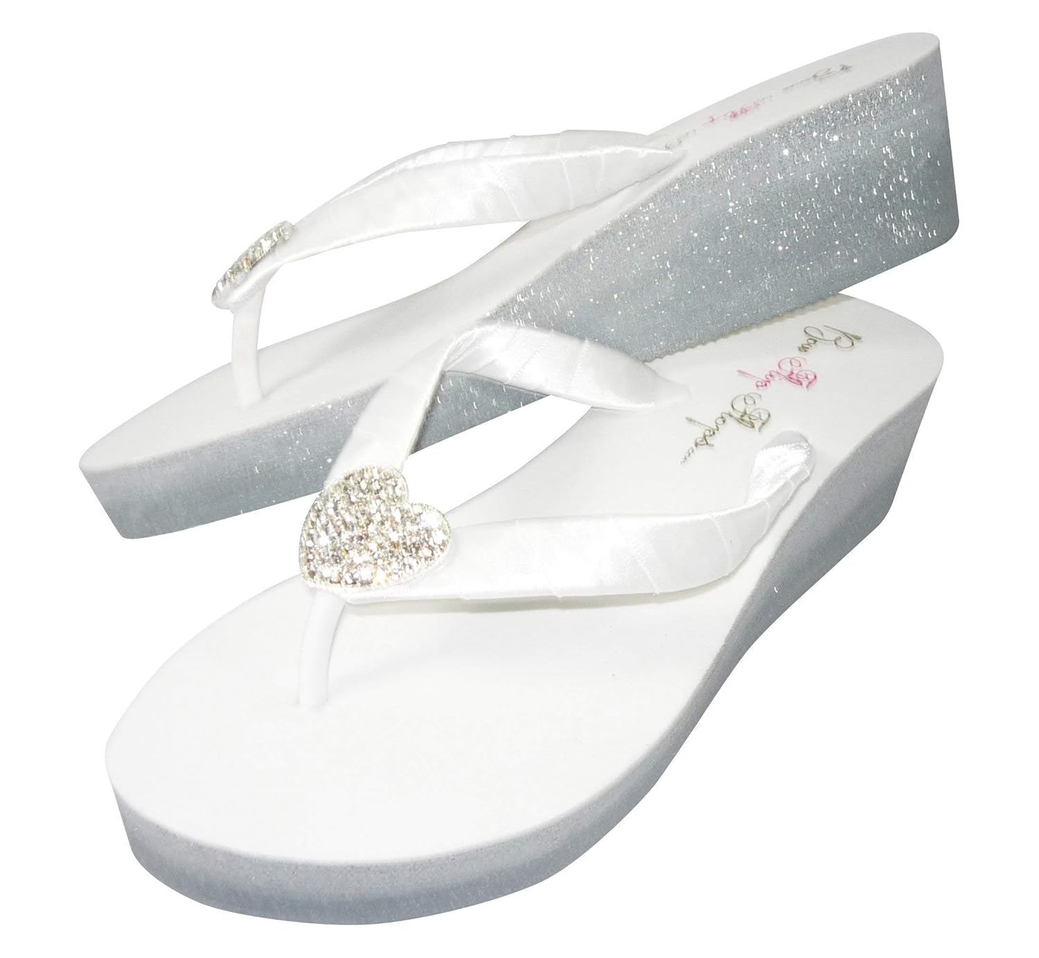 silver thong sandals with rhinestones