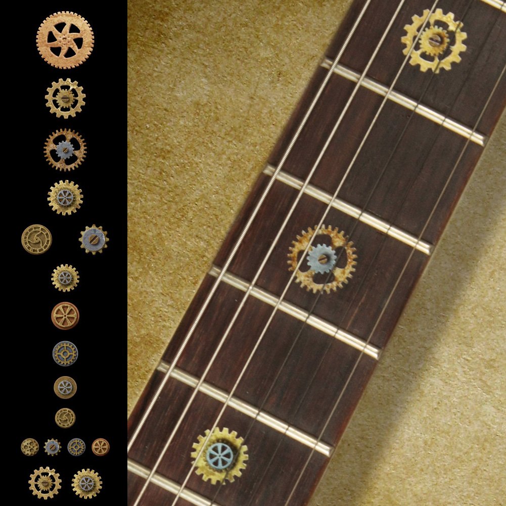 Inlaystickers Fret Markers for Guitars & Bass - Steampunk Gears