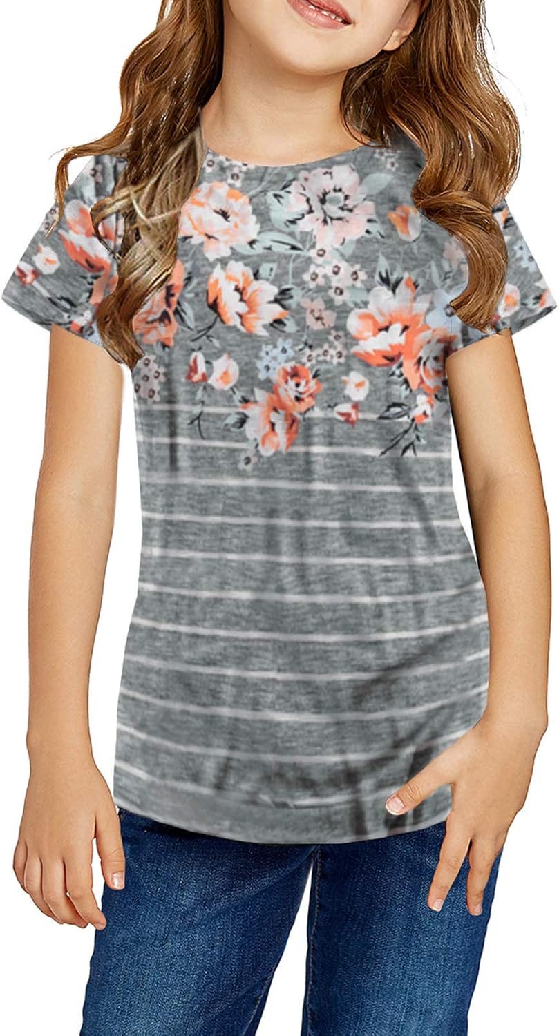 Dokotoo Girls Short Sleeve Shirts Sweat Girls' Tops, Tees & Blouse: Clothing