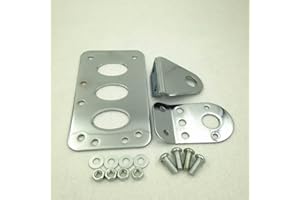 SMT-MOTO SMT-Chrome Custom Horizontal Vertical Side Mount License Plate Bracket 7"x 4" (18x10cm) Compatible With H-D Bobber Chopper [B019GIU1TG]