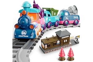 Train Set for Toddlers, Magnetic Train Toys for Toddlers 3+ Electric Train Set with Train Tracks Accessories Battery Operated