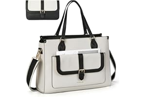 Missnine Laptop Bag with Removable Purse 15.6 inch Computer Bag Leather Briefcase for Women Work Tote Bag for Office, Travel