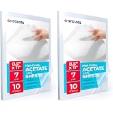 Hygloss 8.5"x11" Acetate Paper-7 Mil Clear Acetate Sheets for Crafts Projects,Classroom Stencil &amp; Overhead Transparency-Sheets for Projector,Clear Plastic Sheet(Not-for Printers),10 Count (Pack of 2)