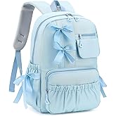 RTGNEI Kawaii Coquette Backpack with Bows for Teen Girls School Bookbag Aesthetic Dance Bag