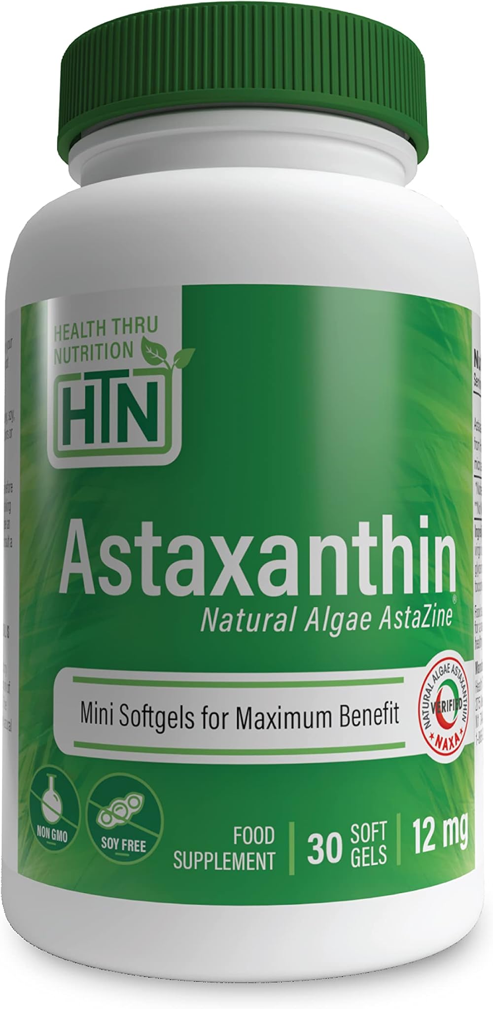 Health Thru Nutrition Natural Astaxanthin 12mg Organic AstaZine 30 Softgels