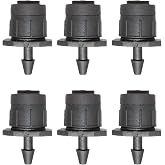 Lxcom Lighting 100 Pcs Irrigation Drippers Adjustable Drip Emitter Micro Spray 360 Degree Full Circle Pattern Water Flow Irrigation Drippers Sprinkler Drip Watering System Parts Drip Irrigation(Black)
