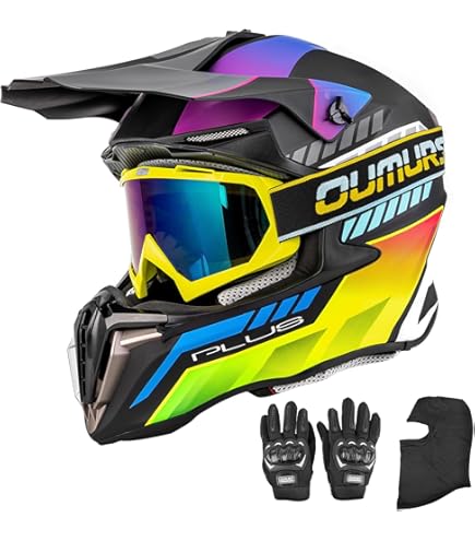 DOT German Helmet Visor Flip Up Motorcycle Motorcross Pilot Dirt Bike Off-Road E - Foto 11
