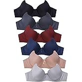 Womens 6 Pack of Everyday Plain, Lace, D, DD, DDD Cup Bra -Various Style