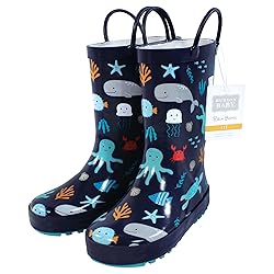 Hudson Baby Kids Rain Boots, Sea Characters, 4 US