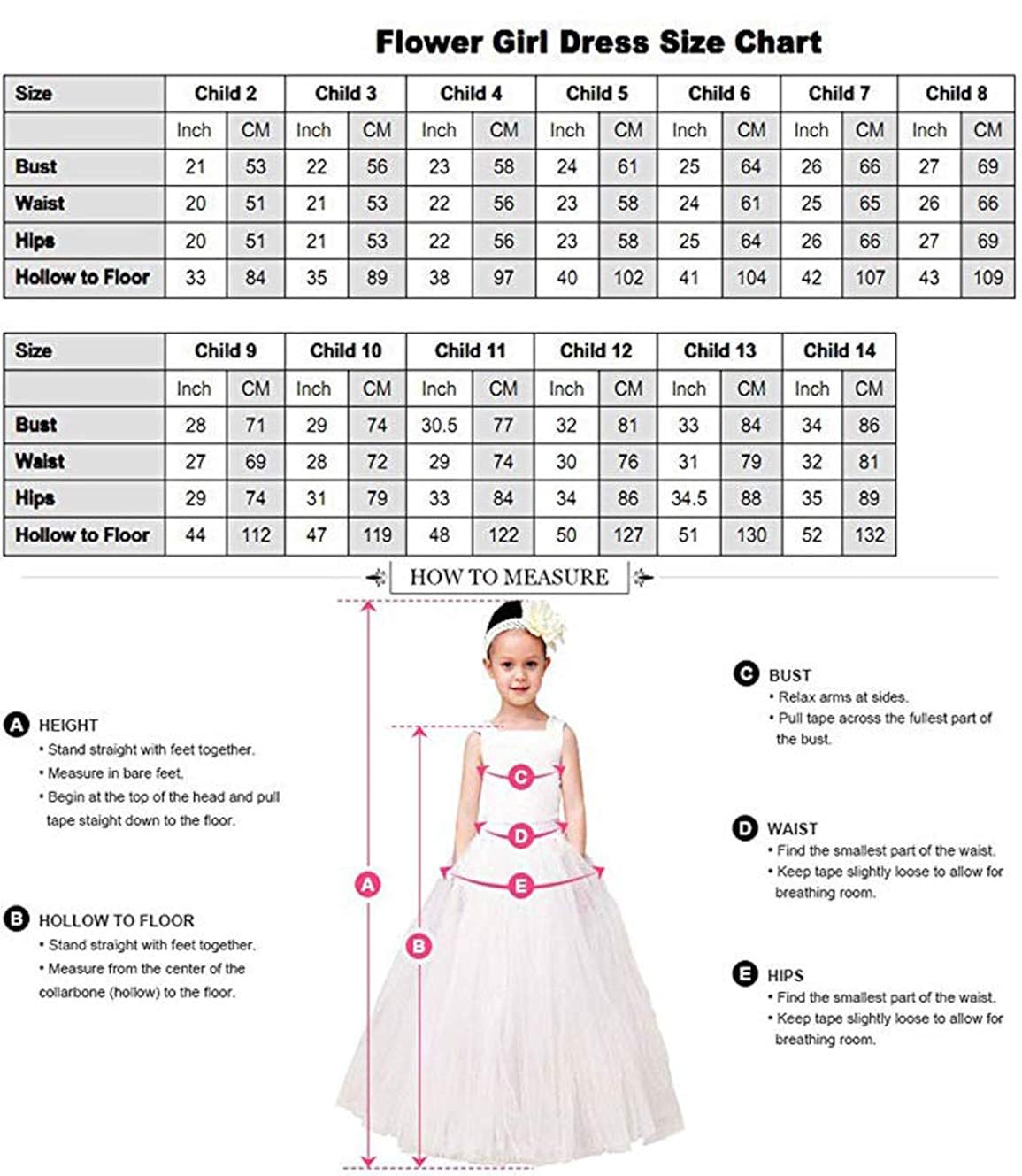 Flower Girl Dress Measurement Chart Pemerintah Kota Ambon